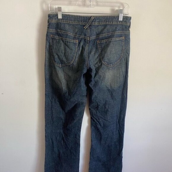 Vintage Y2K Low Rise Button Fly Embroidered Straight Leg Jeans - Picture 4 of 9